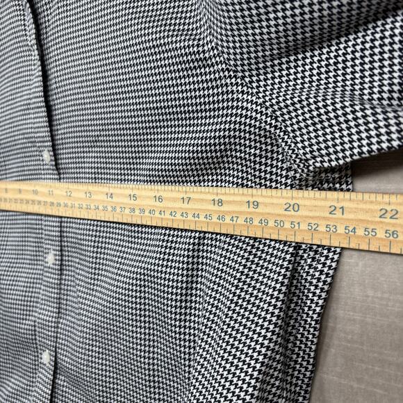 Chaps Womens Classic Houndstooth Button Shirt Large Black White 100% Cotton - Picture 6 of 7